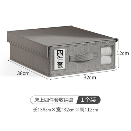 Cross-border Non-woven Bed Sheet Storage Box with Lid Window Foldable Household Wardrobe Clothes Arrangement Storage Box