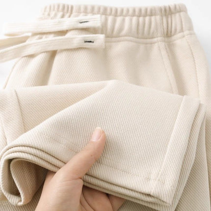 Unresistable Sweatpants! 300g Heavyweight Light Gray Twill Straight Loose Sweatpants Men's Casual Sports Pants Women