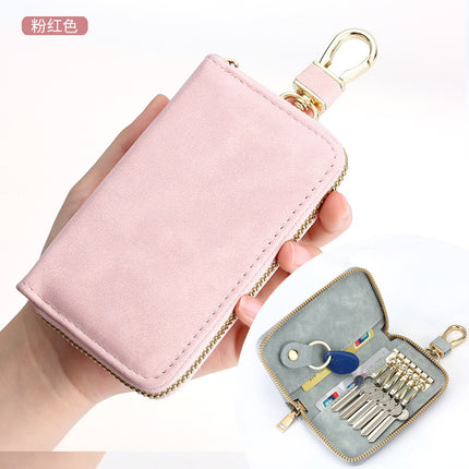 Vintage Simple Zipper Key Bag Men's Waist Hanging Multifunctional Household Small Bag Large Capacity Car Women's Key Bag