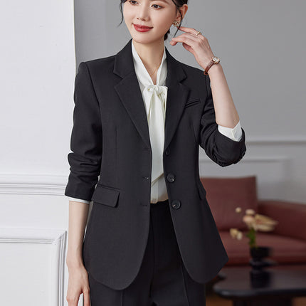 Black Suit suit Women's Spring and Autumn 2024 New Temperament Goddess Fan Commuter Alegable Business Wear Dress Work Clothes