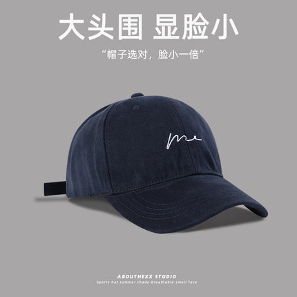 Four Seasons Hat Women's Big Head Baseball Cap Men's Trendy Niche Design Sense All-match Sports Korean Style Cap Shiny Face