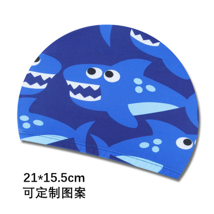 Cartoon Children's Swimming Cap Printed Cute Fashionable Cloth Cap for Boys and Girls Comfortable Non-Stretching Swimming Cap Cloth Cap Quick-Drying