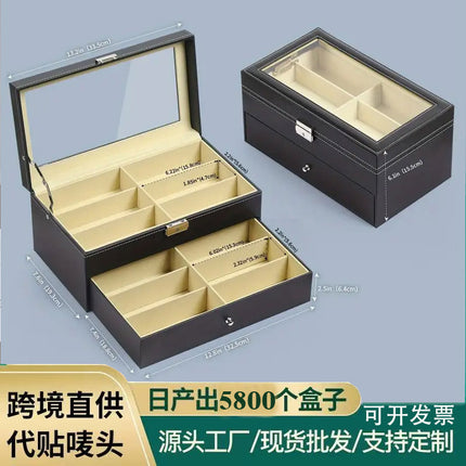 Ready-Made Watch and Glasses Boxes, High-End Leather Jewelry Boxes, Jewelry Boxes, Watch Storage Boxes, Watch Wholesale Factory
