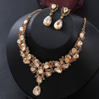 Champagne necklace + earrings