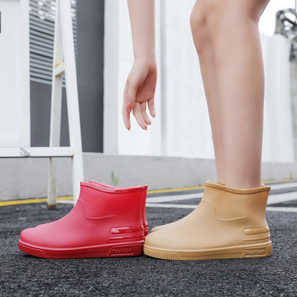 Cross-Border Hot-Selling Low-Cut Rain Boots for Women, Fashionable Water Shoes, New Non-Slip Rain Boots, Adult Warm Water Boots, Rubber Shoes Wholesale