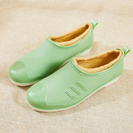 Mom Rain Shoes Women's Shallow Mouth New Fashionable Lightweight Rain Boots Outer Wear Non-slip Adult Work Kitchen Car Wash Glue Shoes