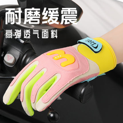 Motorcycle Riding Gloves Full-Finger Outdoor Off-Road Equestrian Sports Hiking Camping Fashion Macaron Motorcycle Gloves