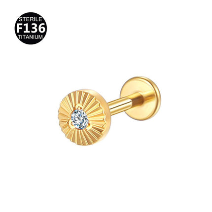 F136 Titanium Alloy Hollow Love Flower Batch Flower Peach Heart Lip Nail Ear Bone Nail Tragus Small Ear Bone Nail 0.9 Teeth