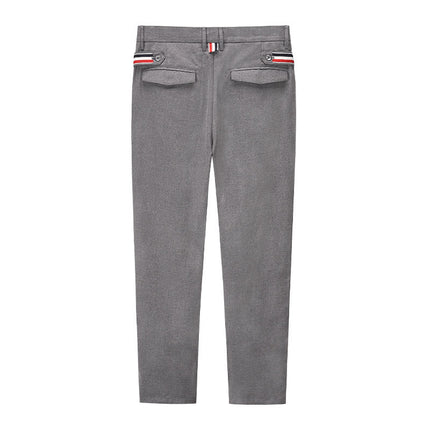 Tb Browin2025 New Summer Men's Straight-Leg Trousers, Wool Style, Light Business Casual Trousers