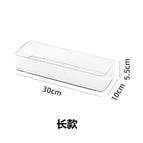 8025. Short transparent box-long strip-stackable without lid