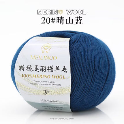 Cross-Border Wholesale Merino Combed Full Wool 50g Fine Pure Wool Hand-Knitted Crochet Sweater Scarf Thread