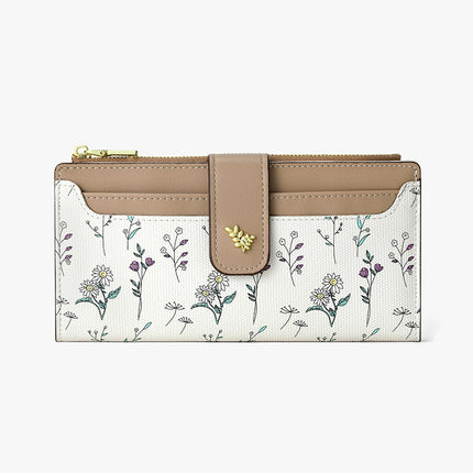New Long Wallet Ins Women's Korean-style High-end Coin Purse Student's Fresh Flower Card Bag Cross-border Wallet