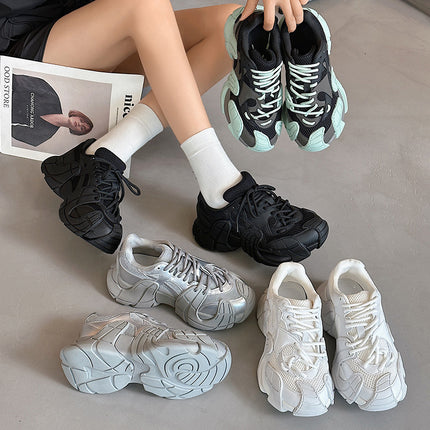 Dad's Shoes for Women 2025 Thick-Soled Platform Running Breathable Casual Sports Men's Shoes Versatile Shoes Women's New Autumn Running Shoes
