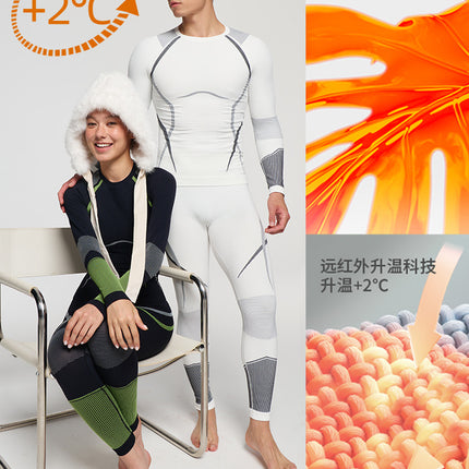 2025 Autumn and Winter Quick-Drying Ski Clothing for Men and Women, Sports Tight-Fitting Moisture-Wicking and Warm Mountain Climbing Hiking Compression Clothing Suit