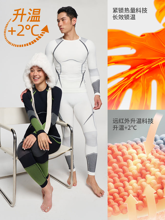 2025 Autumn and Winter Quick-Drying Ski Clothing for Men and Women, Sports Tight-Fitting Moisture-Wicking and Warm Mountain Climbing Hiking Compression Clothing Suit
