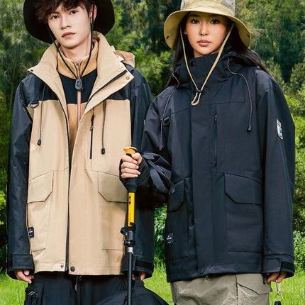 Compass Charge Clothes Women's Jacket Three-in-One Windproof and Waterproof Winter 2024 New Outdoor Couple Mountaineering Suit for Men