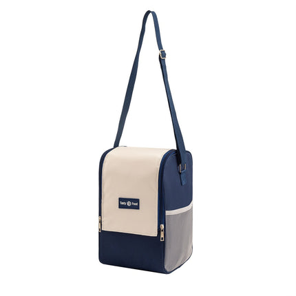 New Double Zipper Lunch Bag Portable Insulated Bag Large Opening Lunch Box Bag Outdoor Travel Storage Bag Picnic Bag