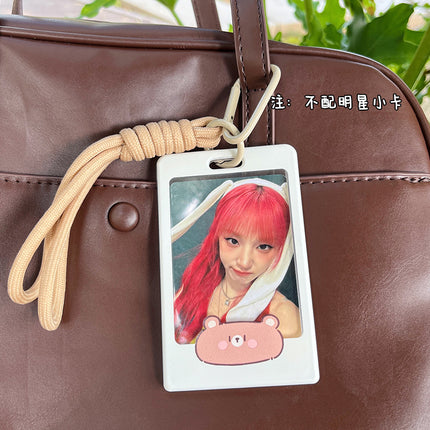 Cute Transparent Card Case Instagram Style Star-chasing Campus Meal Card Protective Case with Lanyard Bus Subway Star Card Pendant