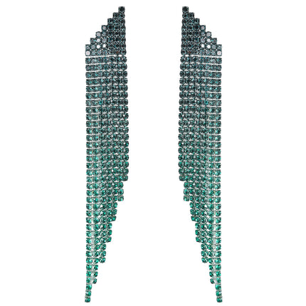 Fashion Versatile Long Tassel Earrings for Women, Super Shiny Full Diamond Niche Style, High-End Luxury Party Earrings, Exquisite