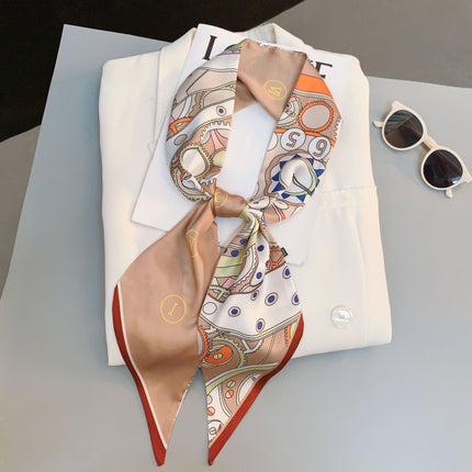 2025 New Long Scarf Korean Style Printed Temperament Scarf Summer Fashion Decorative Bangle Scarf Factory Wholesale