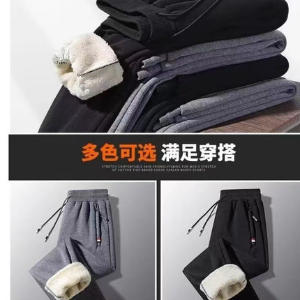 Winter fleece-lined Thickened Casual Sports Pants Men's Loose Korean-style Trendy All-match Lamb Fleece Casual Long Pants