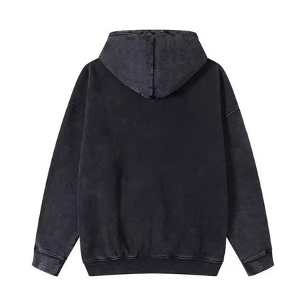 Cross-border American-style Heavy High Street Washed Old Cardigan Hoodie Sweater Men's and Women's Loose Retro Hoodie Coat Autumn