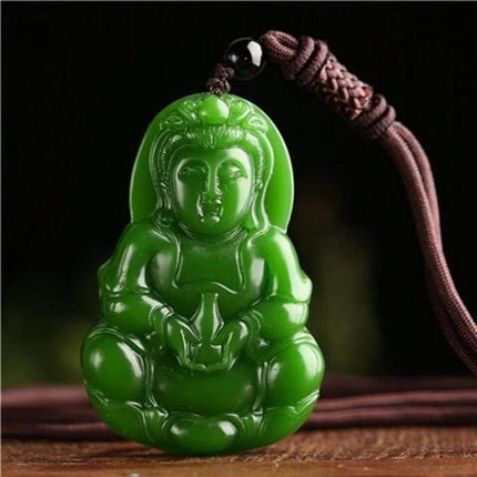 High-Quality Imitation Hetian Jade Jasper Spinach Green Outer Mongolia Material Pendant Jade Jewelry Pendant for Sales Opening Gift Live Broadcast Model