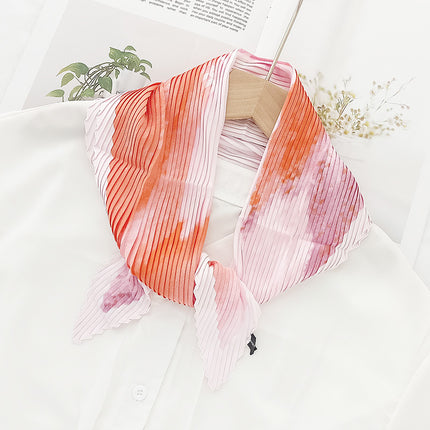 New wrinkled small square scarf female Korean imitation silk printed wrinkled small scarf Joker scarf decorative scarf wholesale