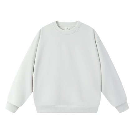 Trendy Brand Heavyweight 400g Terry Crewneck Sweatshirt Couple Pullover Autumn and Winter Thickened Coat Solid Color Loose Unisex Top