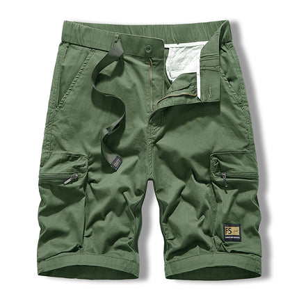 Multi-Pocket Overalls Men's Summer Mountain Camping Loose Trendy Brand Washed Men's Pants Casual Shorts Men's Five-Pants