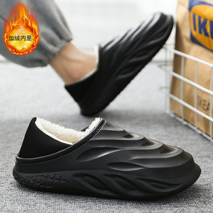 2023 New Cross-Border Velvet Cotton Slippers Winter Baotou Thick-Soled Couple Cotton Slippers Men's Korean Style Slippers Wear-Resistant Cotton Shoes
