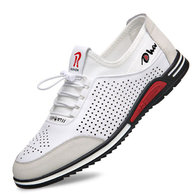 Cowhide New Men's Sports and Casual Shoes with Increased Height, Versatile Youth Trendy Shoes, Soft Leather, Soft Sole, Breathable Leather Shoes for Men