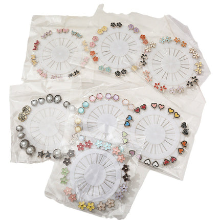 2024 new painting oil drop a variety of five-pointed star flower mini silk towel buckle pin yarn fixed artifact wholesale