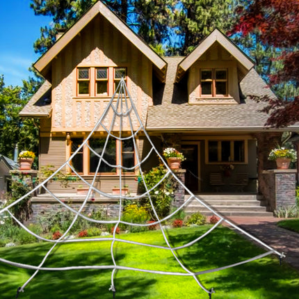 in stock Halloween Triangle Spider Web Super Fan Web Pie Decorative Props for Easter Atmosphere