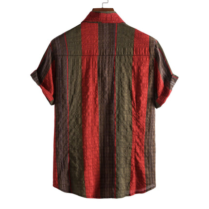 2026 Amazon Foreign Trade Men's Short-Sleeve Shirts, Men's Collared Printed Shirts, Men's Hawaiian Floral Shirts