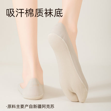 Two-toe socks for children in spring and summer shallow mouth invisible sweat-absorbent deodorant split-toe boat socks non-slip heel-resistant matching pig trotters shoes