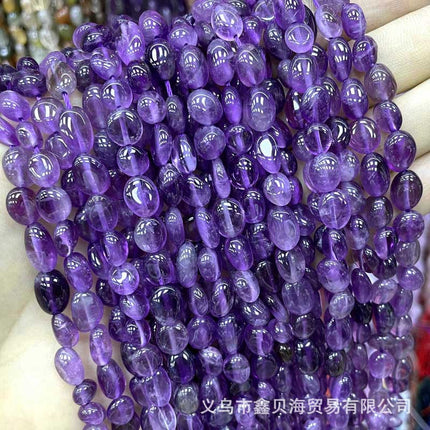 8-10mm natural stone loose beads amethyst agate straight hole gravel diy jewelry accessories amorphous beads