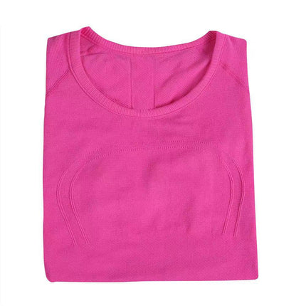 Luludarling Seamless Yoga Short-Sleeved Swiftly Slimming Look All-In-One Breathable Sports Fitness Base Layer