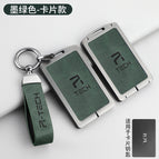 Feifan card model-double-sided leather crescent buckle dark green