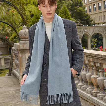Men's Scarf Autumn and Winter Korean Style Versatile Wool Scarf Women's Winter Warm Solid Color Cashmere Scarf Wholesale