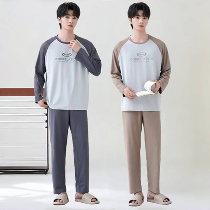 [Sold Out, Check for New Products] 2025 Autumn Pajamas for Men, Long-Sleeved, Loose-Fitting, Casual, Suitable for Wearing Outside as Loungewear