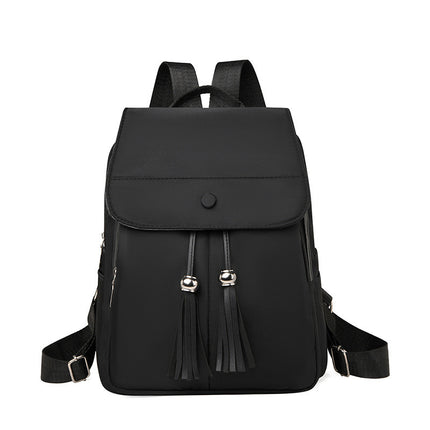 Women's Backpack New Fashion Trend Oxford Cloth Double Back Large Capacity Solid Color Backpack Outdoor Travel Bag