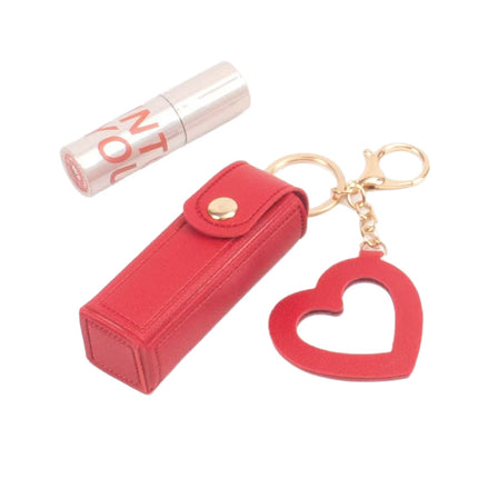 2024 Small Lipstick Bag Mini with Mirror Portable Women's Lipstick Keychain Emerald Green Cute