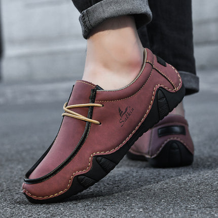 Foreign Trade Hot-Selling Light Luxury Casual and Comfortable Octopus Bean Shoes Outdoor Slip-On Men's Driving Fashion Leather Shoes