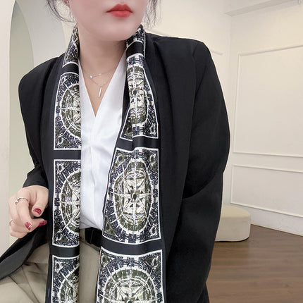 Spring and Summer New Double-layer New Silk Satin Neck Protection Scarf Women's Autumn and Winter Matching Shirt Elegant All-match Scarf