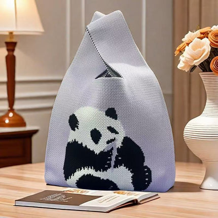 Souvenir Tote Bag, Large Capacity Small Bag for Women, Color-Blocked Knitted Tote Bag, Storage Bag, Versatile Handbag