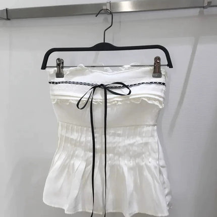 New Product from Dongdaemun, South Korea, Lace Tube Top, Slim Fit and Elegant Top with Pure Lust Bottoming Shirt