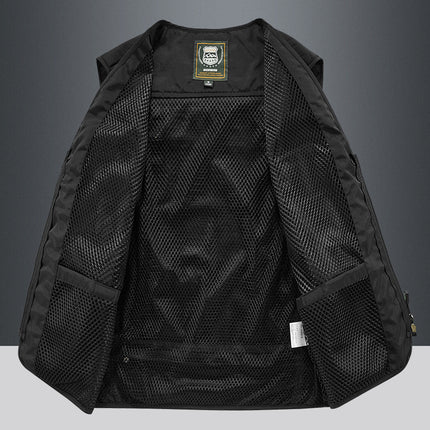 A minimum order work uniform vest custom logo emergency management communication security personnel tooling vest printing