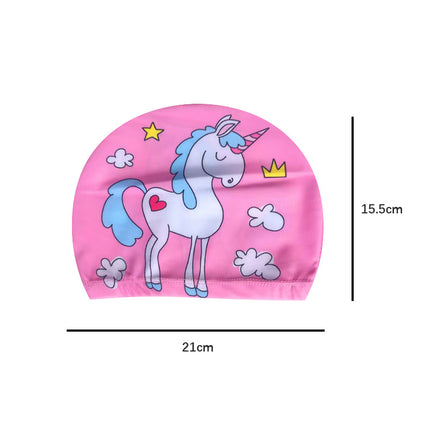 Cartoon Children's Swimming Cap Printed Cute Fashionable Cloth Cap for Boys and Girls Comfortable Non-Stretching Swimming Cap Cloth Cap Quick-Drying