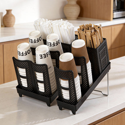 Removable multi-functional disposable paper cup holder single group double group size coffee cup storage rack